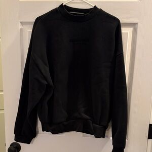 Essentials Men's Classic Black Crewneck Sweater